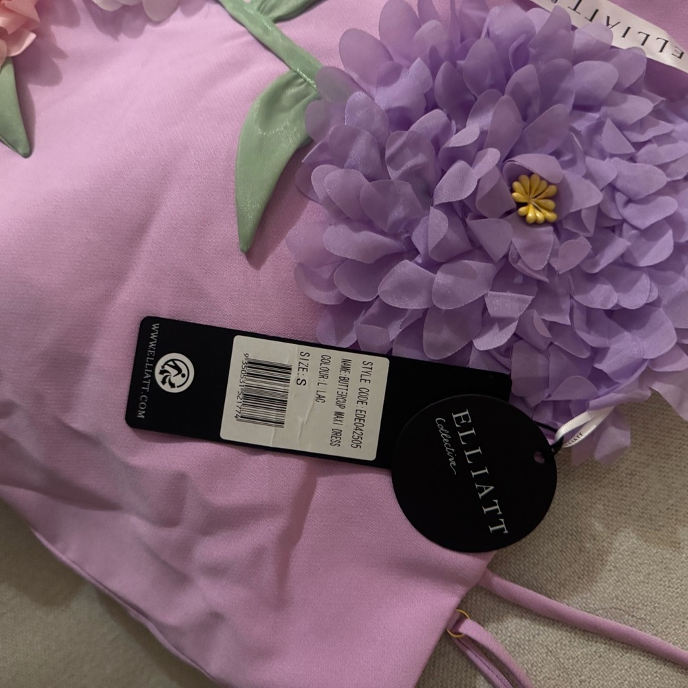 Buttercup Embroidered Maxi Dress in Purple - S / Purple - Picture 4 of 5